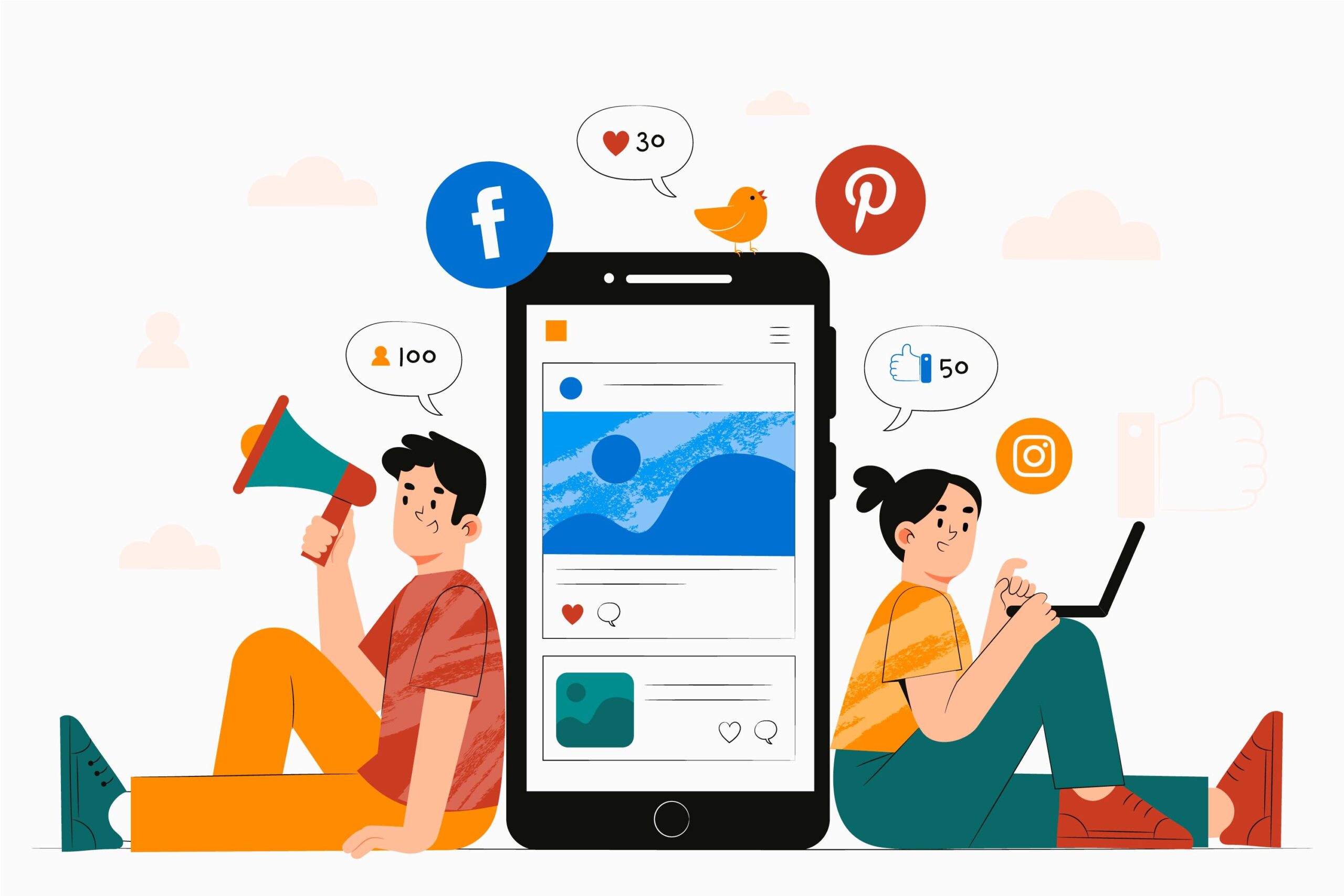 Instagram marketing dashboard showing social media growth, engagement analytics, content strategy, and brand promotion services by Bullzeye Services.
